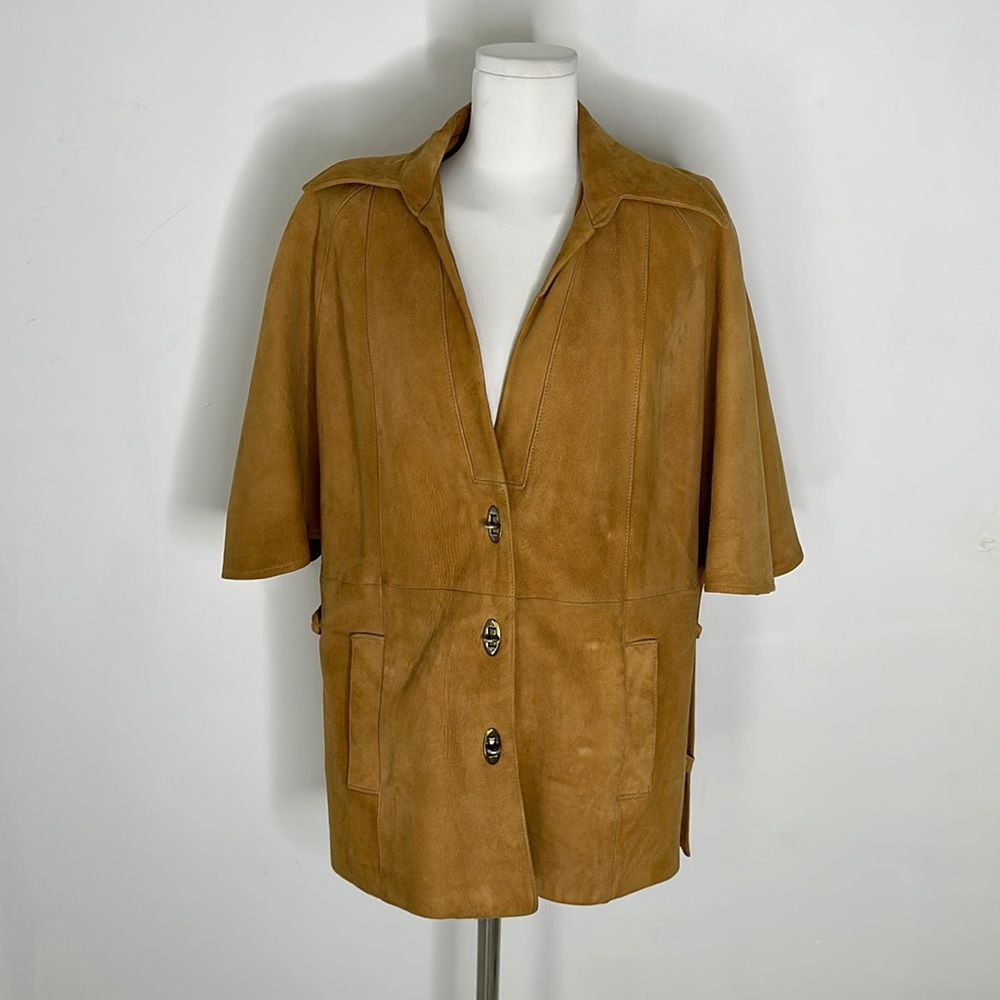 Vintage Unlabeled Bonnie Cashin Suede Cape Jacket